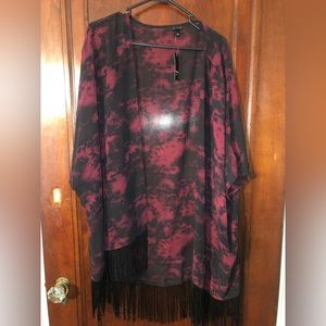 Sheer cardigan/wrap with fringe